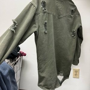 Forest green denim jacket